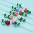thumbnail image 4 of Hariumiu 1/9Pcs Silicone Straw Caps for 30/40 Oz Cup Cute Flower Shape Straw Toppers for Tumbler 10mm Dust-Proof Drinking Straw Covers Reusable Tips Lids, 4 of 8