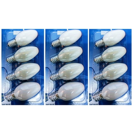 GE Lighting Incandescent 4W Soft White C7 Night Light Bulb, (12 Pack)