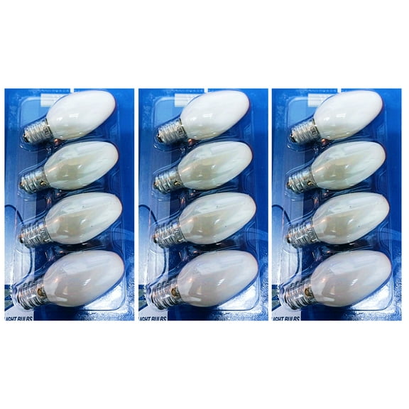 GE Lighting Incandescent 4W Soft White C7 Night Light Bulb, (12 Pack)