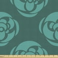 thumbnail image 1 of Floral Sofa Upholstery Fabric by the Yard, Flowers Silhouettes Modern Dreamy Blossoms Interpretation, Decorative Fabric for DIY and Home Accents, Dark Teal Seafoam by Ambesonne, 1 of 5