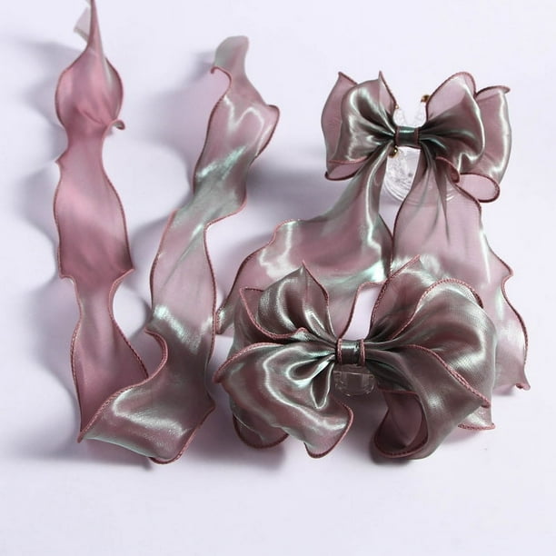 Zhuge Cinta de organza de 10 yardas, cinta transparente de polialgodón, cinta brillante para manualidades, para flores, ramos de flores, guirnaldas, envoltura de regalos de boda, A10