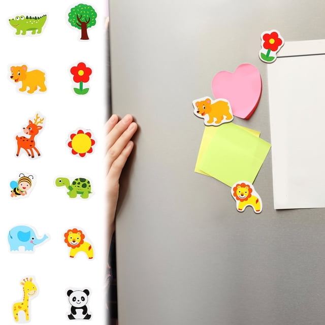Fridge Magnets For Kids Animals Refrigerator Magnets For Toddlers Fridge Magnets Baby Educational Children Learning Toy Full Back Magnets For Kids Whiteboard