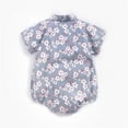 thumbnail image 6 of Mercatoo Baby Girls Summer Romper Jumpsuits Floral Retro Short Sleeve Bodysuit Toddler Girls Jumpsuit Cute Simple Clothes, 6 of 9