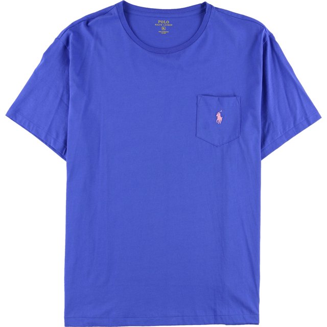 Ralph Lauren Playera básica con bolsillo para hombre, azul, extragrande Ralph Lauren Camiseta básica