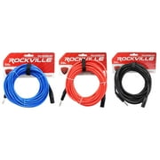 3 Rockville 30' Male REAN XLR to 1/4'' TRS Balanced Cable OFC (3 Colors)