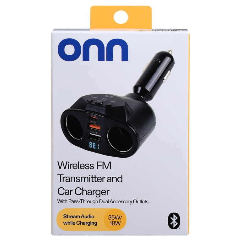 onn Wireless FM Transmitter with 35W/18W Car Charger photo 6