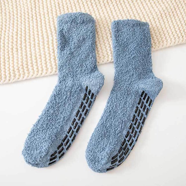 Calcetines de terciopelo coral para hombre otoño e invierno más terciopelo acolchado medio terciopelo color sólido calcetines dispensadores calcetines de tubo cálidos que no se caen Terciopelo