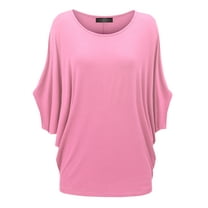 Lock And Love Women's Flowy Batwing Dolman Top - Long Sleeve Draped Blouse, S-3XL Plus
