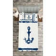 thumbnail image 3 of Ambesonne Anchor Quilted Bedspread Set 2 Pcs, Grunge Boat Navy Theme, Twin Size, Dark Blue White, 3 of 3