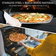 thumbnail image 5 of Tcwhniev Pizza Peel 12" x 6.5" Stainless Steel with Wooden Handle（Total length: 13in, shovel: 6.5in）for Family Pizza Oven Baking Pizza, Dough, Bread & Pastry, 5 of 11