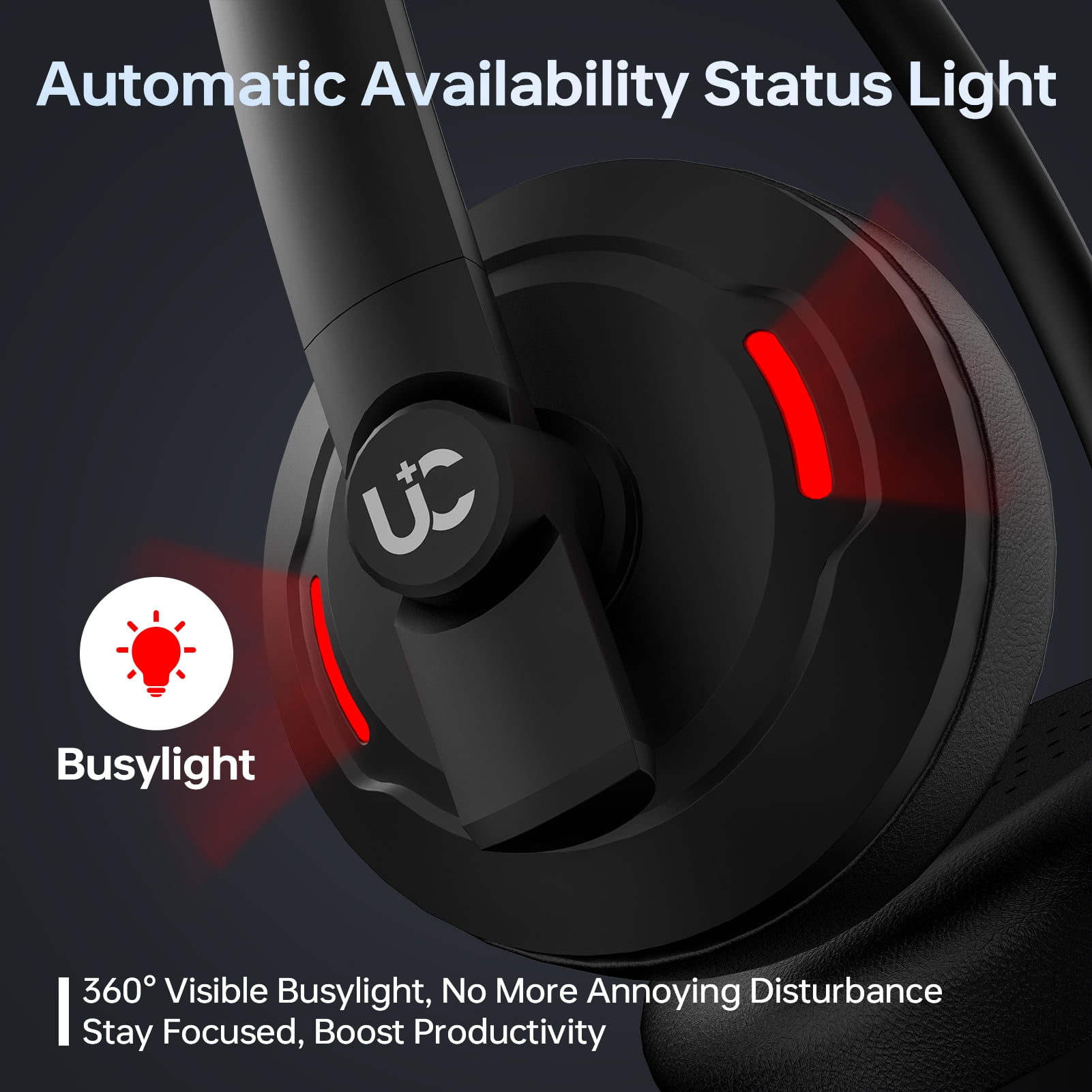 Blucalm USB Wired Headset with AI Noise Cancelling Microphone, On-Ear Computer Headset with In-Line Control for PC, Laptop, Home, Office, Call Center, Zoom, Teams, Skype, Black
