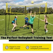 CROSSNET Four Square Volleyball Net and Game Set with Carrying Backpack & Ball