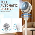 thumbnail image 2 of Harpi Fan for Bedroom, 180°+90° Oscillating Standing Fan, Air Circulator Floor Fan for Whole Room, 5 Speeds, 8H Timer, DC Motor Quiet Pedestal Fans, 36dB, Adjustable Height, Remote Control, 2 of 17