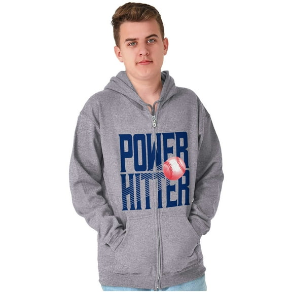 Baseball Player Power Hitter Fan Zip Hoodie Sweatshirt Men Brisco Brands S
