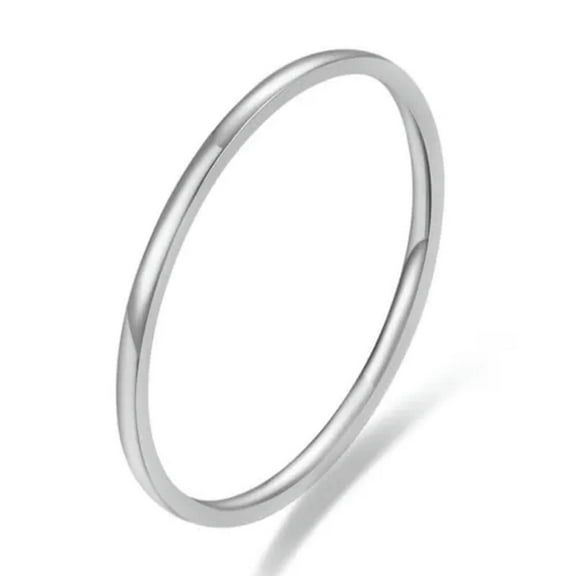 1mm Titanium Steel Bands Silver/Gold Men Women's Wedding Fashion Rings Size 4-10