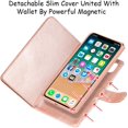 thumbnail image 3 of Wallet Case Compatible with iPhone Xs/iPhone X Case,[6 Card Slots] [Wrist Strap] [Stand Feature] Detachable 2 in 1 Magnetic Leather Cover Shockproof Slim Case for iPhone Xs,5.8 inch Rosegold, 3 of 18