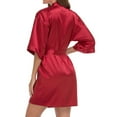 thumbnail image 5 of WTXUE Night Gown And Robe Sets Silk Pajamas Short Kimono Robe Silky Satin Bathrobe Bride Bridesmaids Getting Ready Sleepwear Soft Nightgown Short Sleeve Nightgowns Night Gown Soft Comfy Red S, 5 of 6