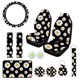 thumbnail image 1 of Juego de 12 fundas para asientos delanteros universales irregulares con diseño de margaritas y pequeños accesorios, 1 of 1