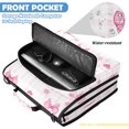 thumbnail image 6 of Zipper Binder with Shoulder Strap 2 inch 3 Ring Waterproof File Folder Organizer Bag 500 Sheet Pink Butterfly Knot and Flowers, 6 of 8