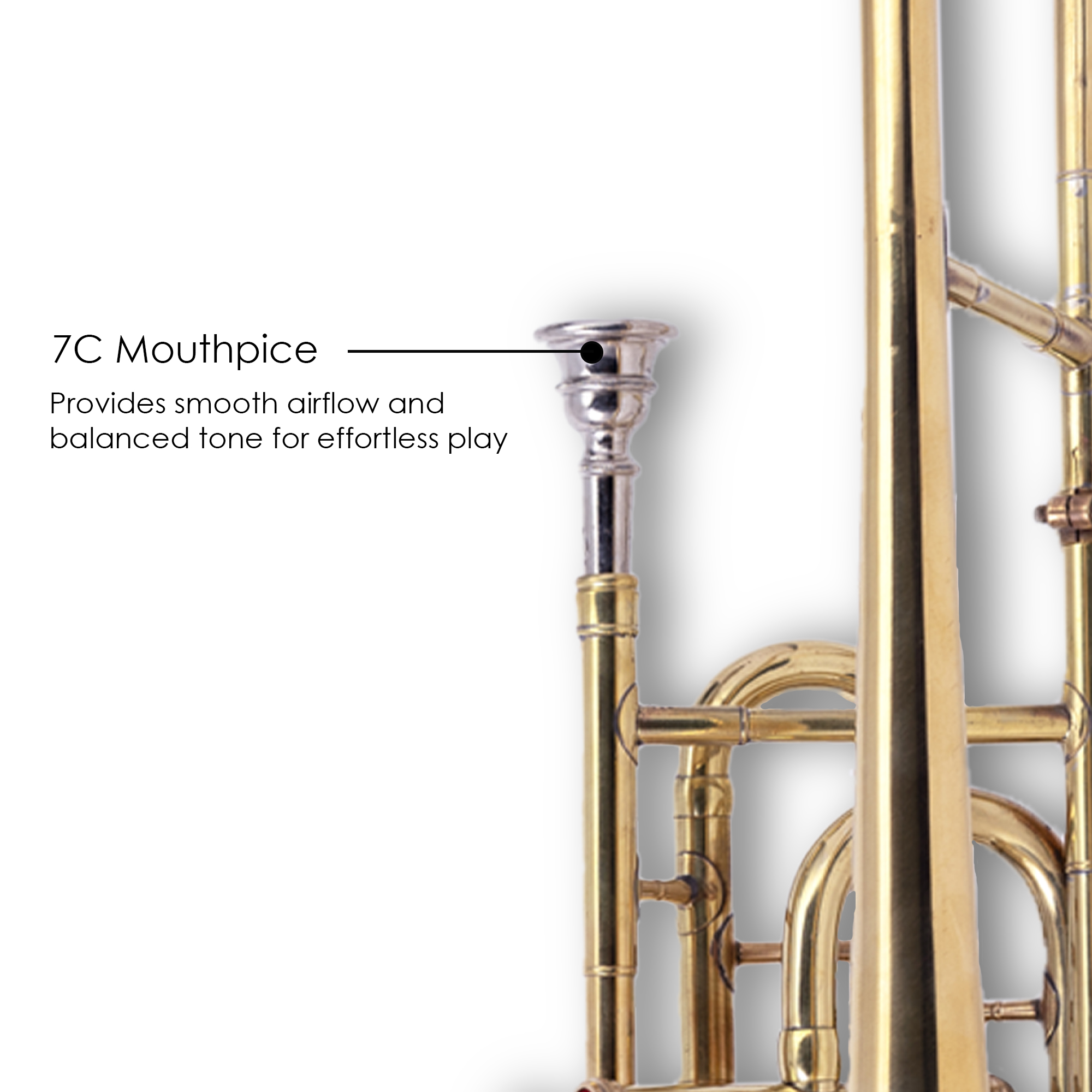 Trombone Bb Pitch Brass-With Hard Case And Mouthpiece Beginner Solid Songs