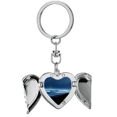 thumbnail image 1 of Ocean Sky Water Beach ciencia naturaleza foto Llavero de alas de ángel en forma de corazón, 1 of 3