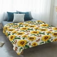 thumbnail image 4 of Sunflowers Blanket Soft Cozy Warm Throw Blanket for Couch, Plush Fuzzy Flannel Fleece Blankets for Sofa, Beige Botanical Yellow Florals Butterfly Bed Blankets Lightweight Gifts for Women, 30"x40", 4 of 9