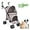 Coffee, variant on 3 - in - 1 Foldable Pet Stroller for Small Pets - 6 Wheels, Adjustable Handle, Breathable Mesh