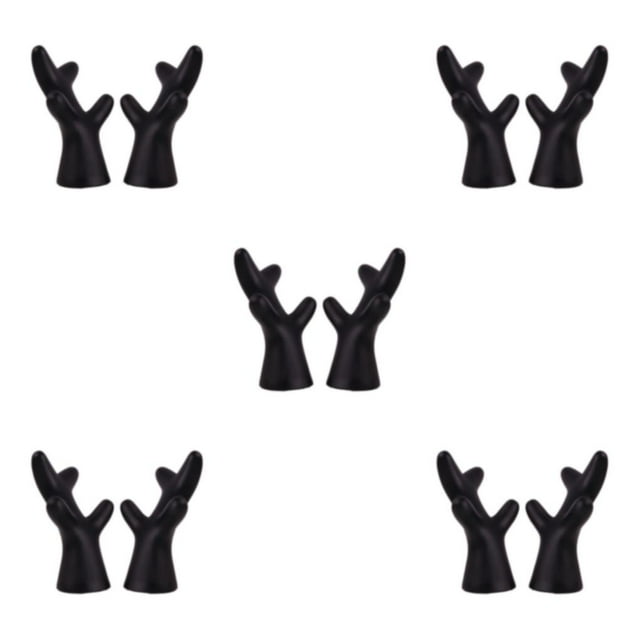 mmirethe 2pcs Easy To Install Antlers Sticker To Decorate Christmas Car Cute Waterproof black large 5Set