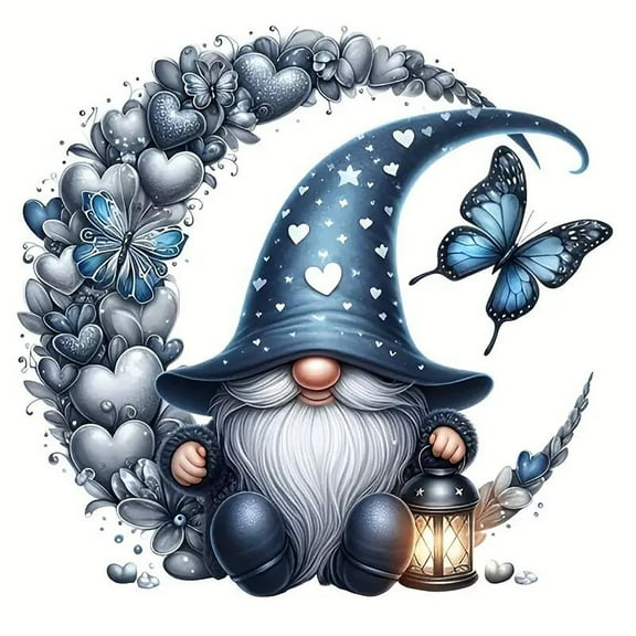 5D Gnome Diamond Painting Kits for Adults Beginners,DIY Round Drill Diamond Art Kits Full Moon Love, Paint by Diamonds Dot Gem Art Crystal Easy, Home Wall Decor 11.8 X 11.8 Inch