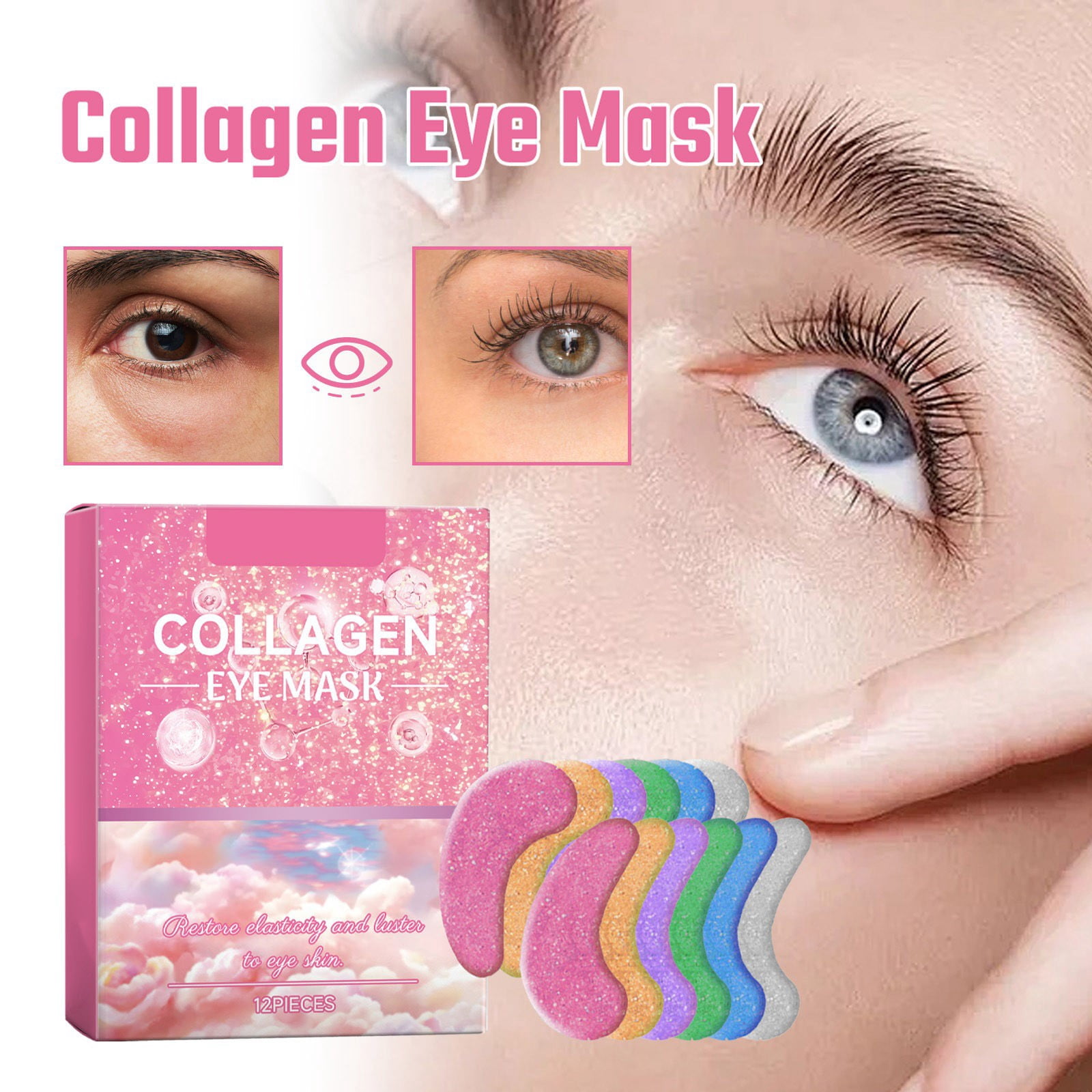Cold Eye Compress for Puffy Eyes Eye Warmer Beauty Skin Care under Eye Gel Pads Cool Sculpting compatible with Machine Revitalize Silicone Sheets Eye Gloss Makeup Party Cold Globes for