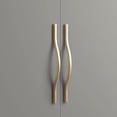 thumbnail image 6 of Goo-Ki 6 Pack Modern Handle Minimalist Cabinet Pull Light Brushed Brass Drawer Handle Wardrobe Cabinet Zinc Alloy Handle, 6.3''/7.6'' Double Hole Centers, 6 of 7