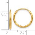 thumbnail image 2 of 14K Yellow Gold 1.25mm Endless Hoop Earring, 2 of 2