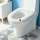 thumbnail image 3 of Cojín grueso para asiento de inodoro con estampado floral pequeño de piel sintética y asas. Asiento de inodoro de felpa., 3 of 5