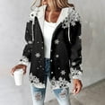 thumbnail image 5 of Womens Jacket Trendy Christmas Pattern -Lined Hooded Drawstring Jacket Sweatshirt Fall Winter Coats for Women,Black,S, 5 of 9