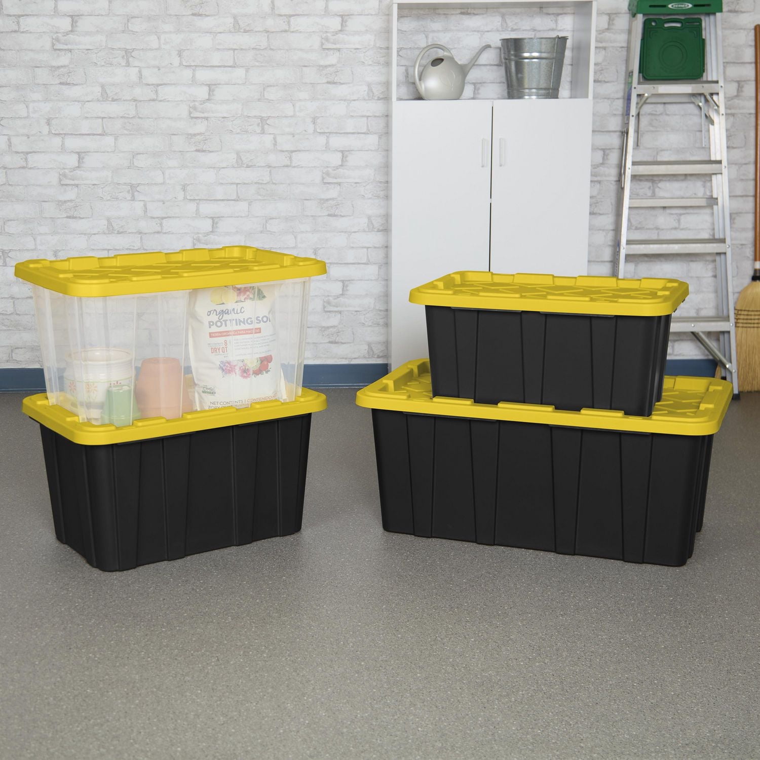 Sterilite 102L Industrial Storage Box, Yellow, 4 Pk