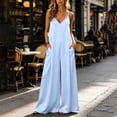 thumbnail image 2 of uublik Womens Jumpsuit Casual Loose Overalls Jumpsuits Wide Leg Pants Rompers with Pockets, 2 of 7