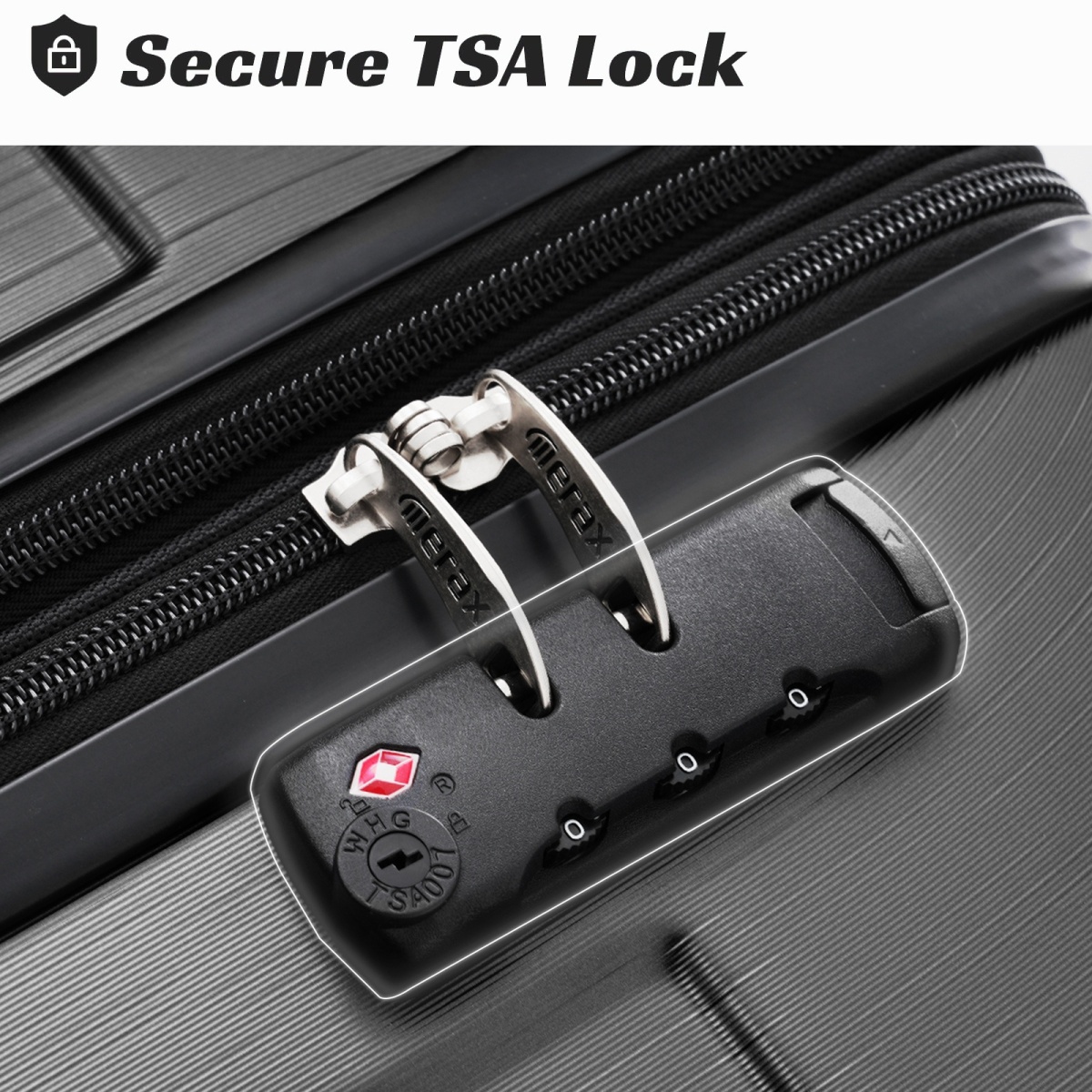 Hardshell Luggage, Lightweight Durable ABS Suitcases with Double Wheels, Expandable 24 Inch Checked Travel Luggage (Black)