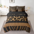 thumbnail image 2 of Feelyou Leopard Zebra Print Twin Bedding Sets 7pcs, Brown Abstract Lines Comforter Set, 2 of 8
