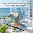 thumbnail image 6 of Crystal Sky Bluebird Stained Art Ornament (8 Inches), Radiant Bird Design, Stained Glass Decorations, for Windows Hanging, Bird Lover Gifts, Easy to Hang(2pcs), 6 of 8
