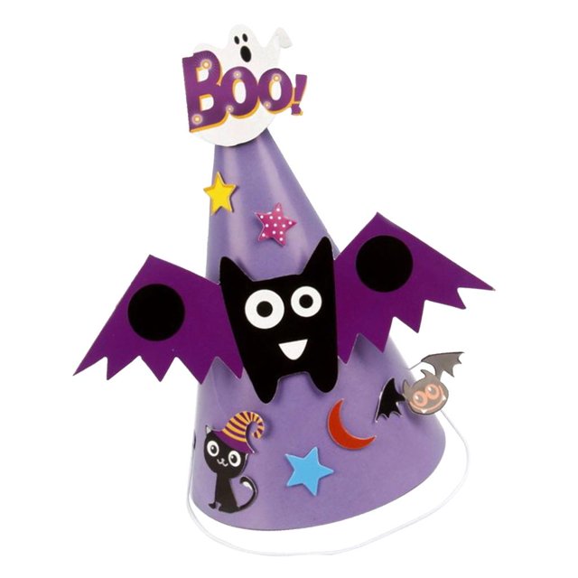Gorra De Cono Del Sombrero Del Partido De 6pcs Boo Halloween Con De Lujo De La Fiesta De Los Cabritos De Sunnimix Sombrero de dibujos animados para niños de Halloween