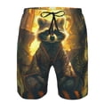 thumbnail image 3 of Pofeuu Tree Meditating Raccoon Prin Men's Swim Trunks Quick Dry Bathing Suit Swimming Board Shorts Mesh Lining Beach Swimwear-3X-Large, 3 of 6