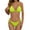 Fluorescence Yellow-JSX1, variant on Women's String Two Piece Halter Top Triangle Bikini Set with Tie Side Bottom Swimsuit Bathing Suits Pink XXL