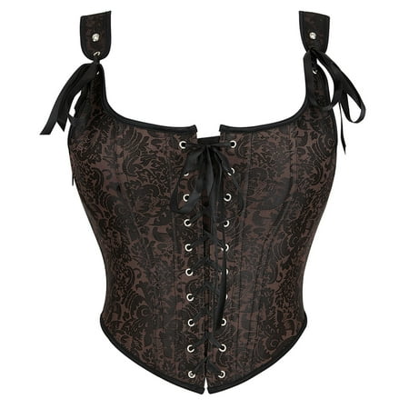 Dianli Bustier Shapewear Lingerie Sexy Vintage Print Retro Style Strappy Backless Bra Tight Waist Shapewear Gift on Clearance