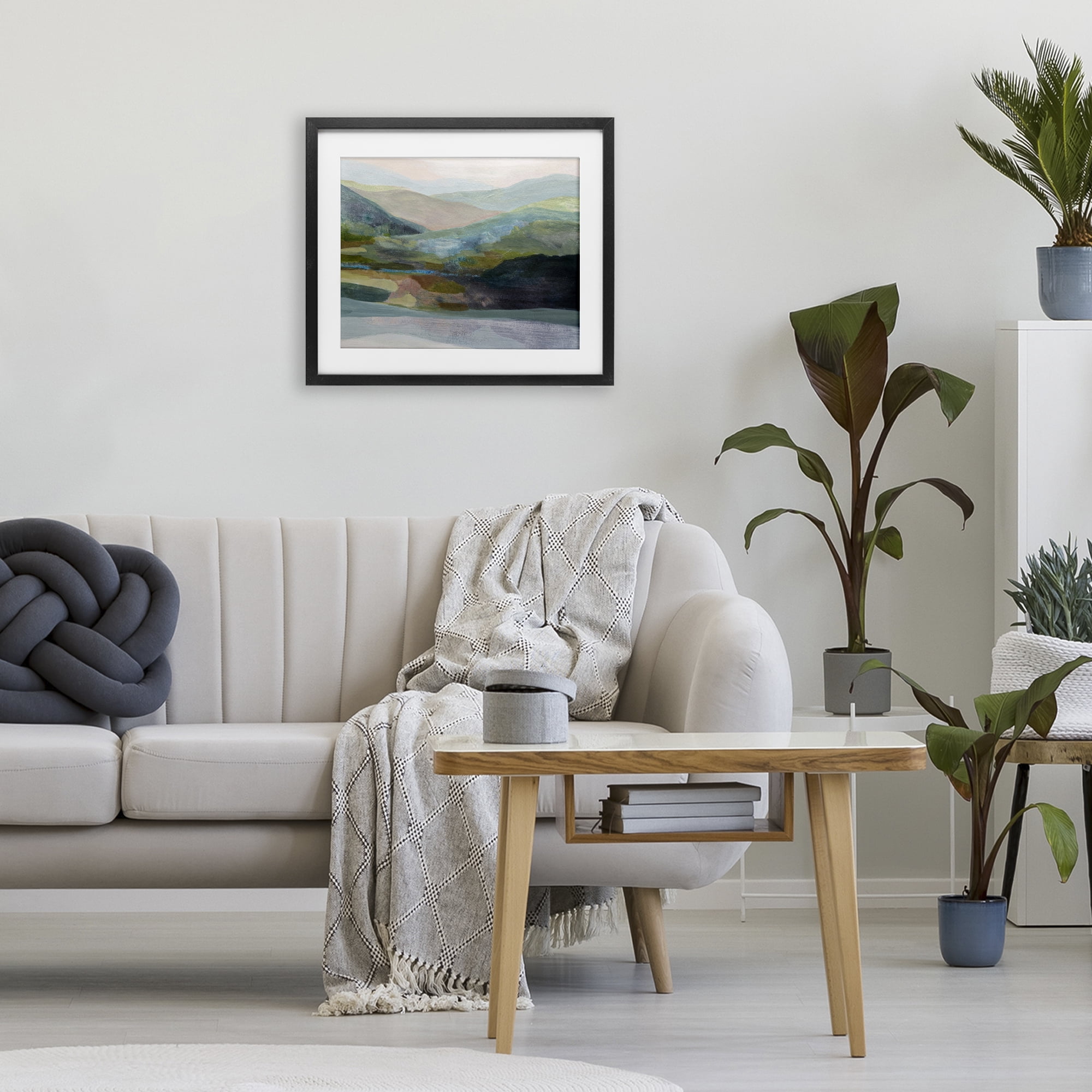 Stupell Industries Misty Morning Mountain Gradient Black Framed Print Under Glass, design by Farren Lee