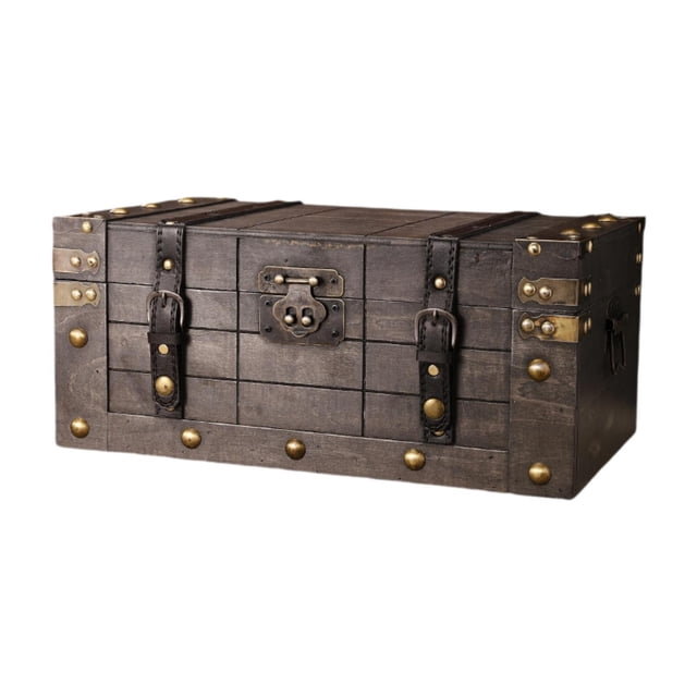 Cofre del tesoro de madera vintage, regalo con tapa, contenedor para decoración del hogar, versátil, 40 cm x 24 cm x 175 cm