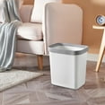 thumbnail image 6 of AuroraX Stylish Bathroom Trash Can White 2 Gallon Small Removable Liner Ring Wastebaskets Minimalist Plastic Trash Bin for Kitchen Toilet, 6 of 6