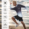 thumbnail image 3 of Owntop Men's Hooded UPF 50+ Rash Guard Swim Shirts Long Sleeve Athletic Hoodies Lightweight Fishing Running Thumbholes Shirt, Black, Size M-3XL, 3 of 10