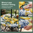 thumbnail image 5 of Round Outdoor Tablecloth with Umbrella Hole and Zipper, Yellow Lemon Tablecloth with Elastic Waterproof, Middle Century Blue Italian Textured Patio Table Covers for 31" - 35" Picnic Pool Tables, 5 of 9