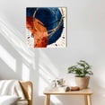 thumbnail image 3 of Navy Blue Burnt Orange Wooden Wall Clock Silent Non Ticking, Boho Art Modern Geometric Square Wall Clocks Battery Operated, Decor Clock for Home Office, Living Room, Kitchen, 10 Inch, 3 of 9