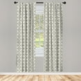 thumbnail image 4 of Ambesonne Bohemian Window Curtains, Ornate Floral Mosaic Like, Each 28" W x 63" L, Eggshell and Brown, 4 of 4